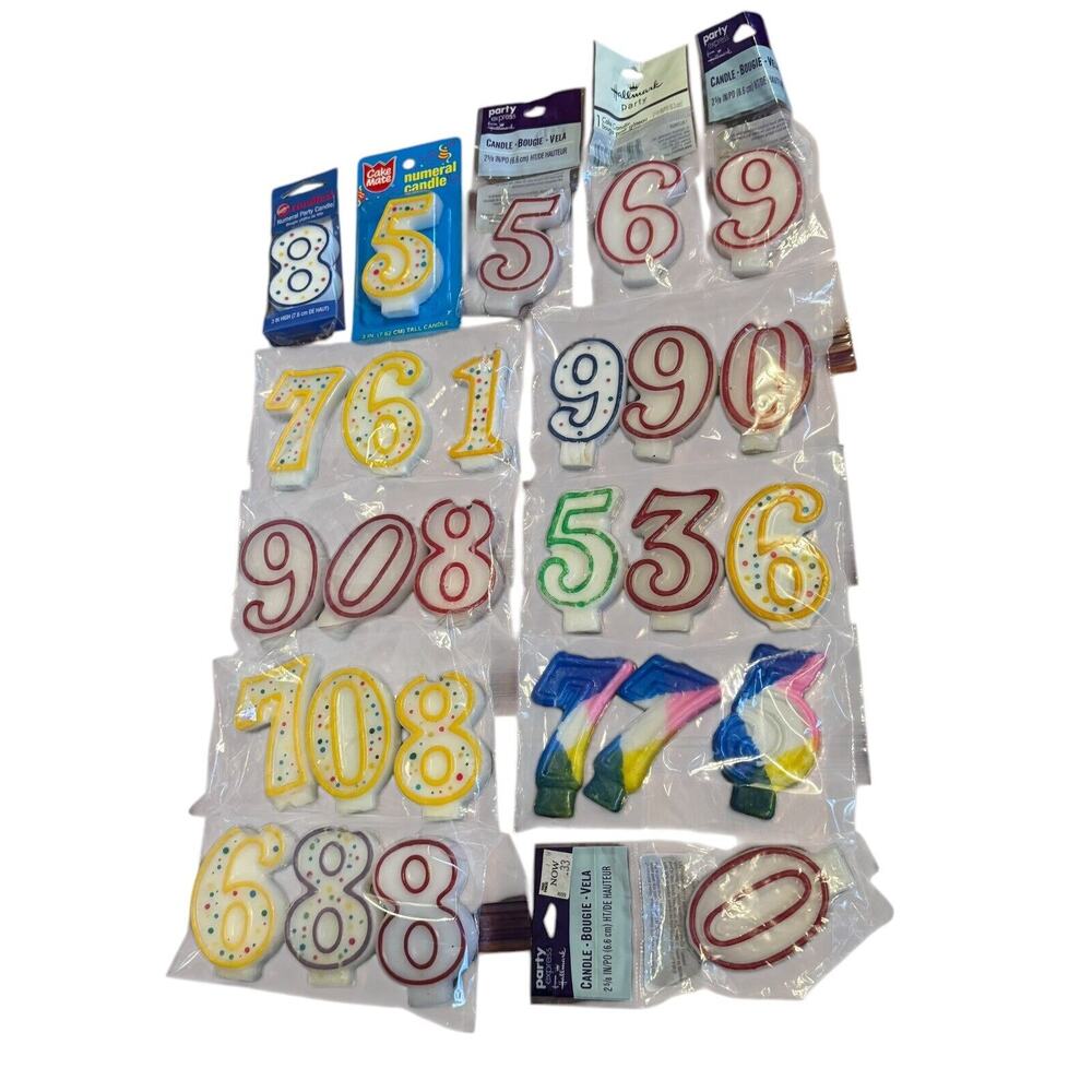 Birthday Candle (21 Used 6 NIP) Numbers Cake Decorations Party Assortment‎ READ